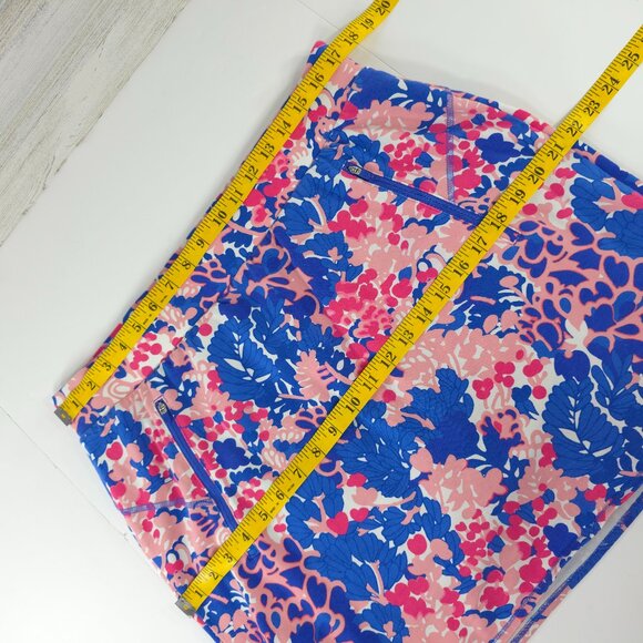 T BY TALBOTS MULTICOLOR FLORAL SKORT WOMEN`S SIZE LARGE ZIP POCKETS COTTON BLEND - Picture 13 of 16